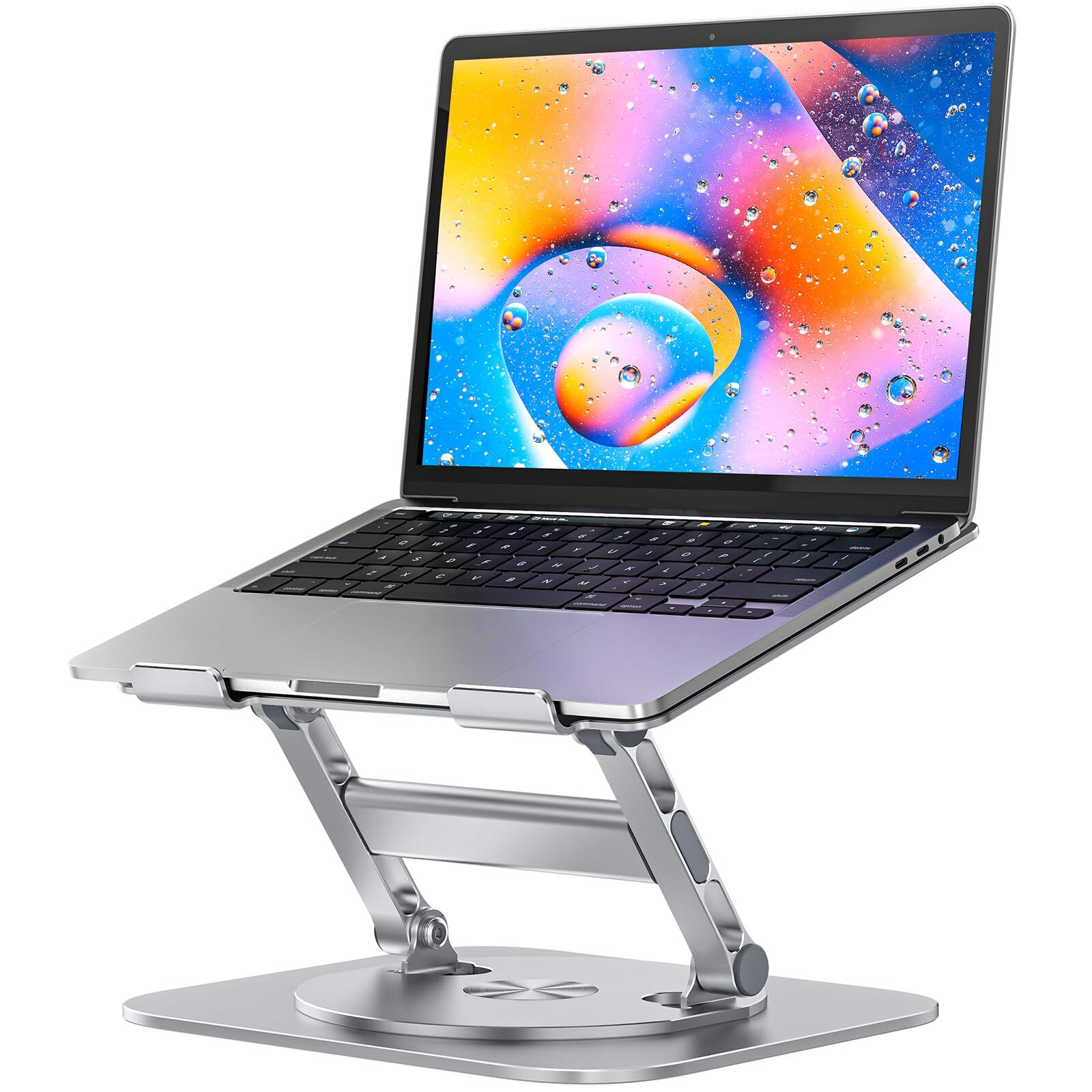 360° Rotating Aluminum Laptop Stand – Ergonomic Height-Adjustable Desk Riser for Comfortable Work  -image