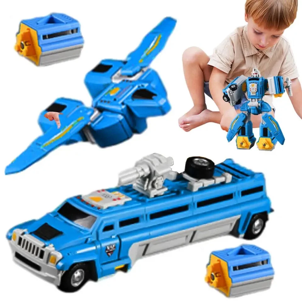Magnetischer transformierender Roboter Spielzeug Flugzeug Zug Auto Actionfigu... - Bild 4 von 4