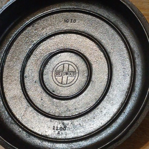 Vtg Cast Iron Griswold Lid  #10 1100A High Dome Small Logo See Pics