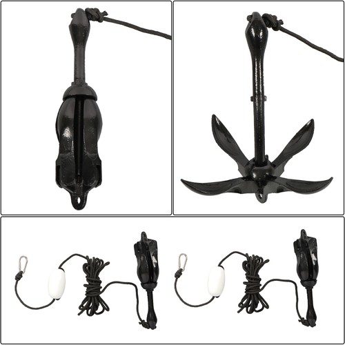 Fit For Grapnel Boat Marine Kayak Anchor Set Black Folding 7.05LB 2-Pack - 第 6/15 張圖片