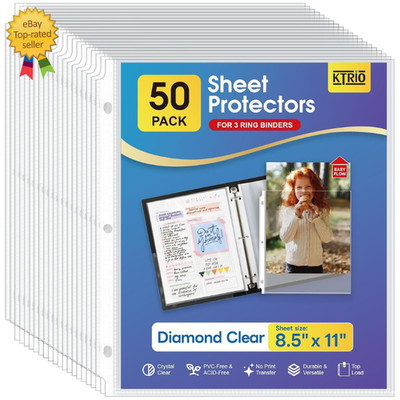 Sheet Protectors 8.5 x 11 Inch, Clear Top Loading Page Protectors for 3 Ring Bin