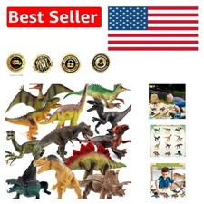 Dinosaur Toys for Kids 3-5, 12-Pack Realistic Figures Including T-Rex  More