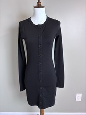 American Eagle Bodycon Button Mini Dress XS Goth Modern Dark Academia Moody