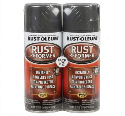 2pk  Automotive Black Finish Rust Converter Rust Reformer Spray Coat 10.25 oz