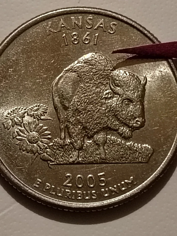 2005 Kansas Quarter Error Humpback Bison Die Chip Error - Image 4 of 4
