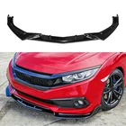 GT Style For Honda Civic EX LX Sport Sedan 2016-2021 Glossy Black Front Lip