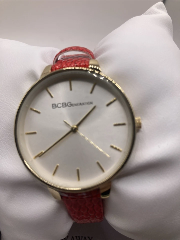 Women's BCBGeneration Gold Tone Red Leather Band BCBG Watch GN51048005 - Image 2 of 4