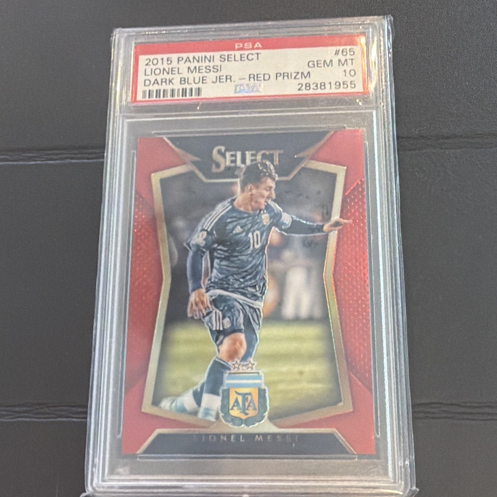 Panini 2015-16 Select Lionel Messi #65 Red Prizm /199 PSA 10 Argentina Soccer