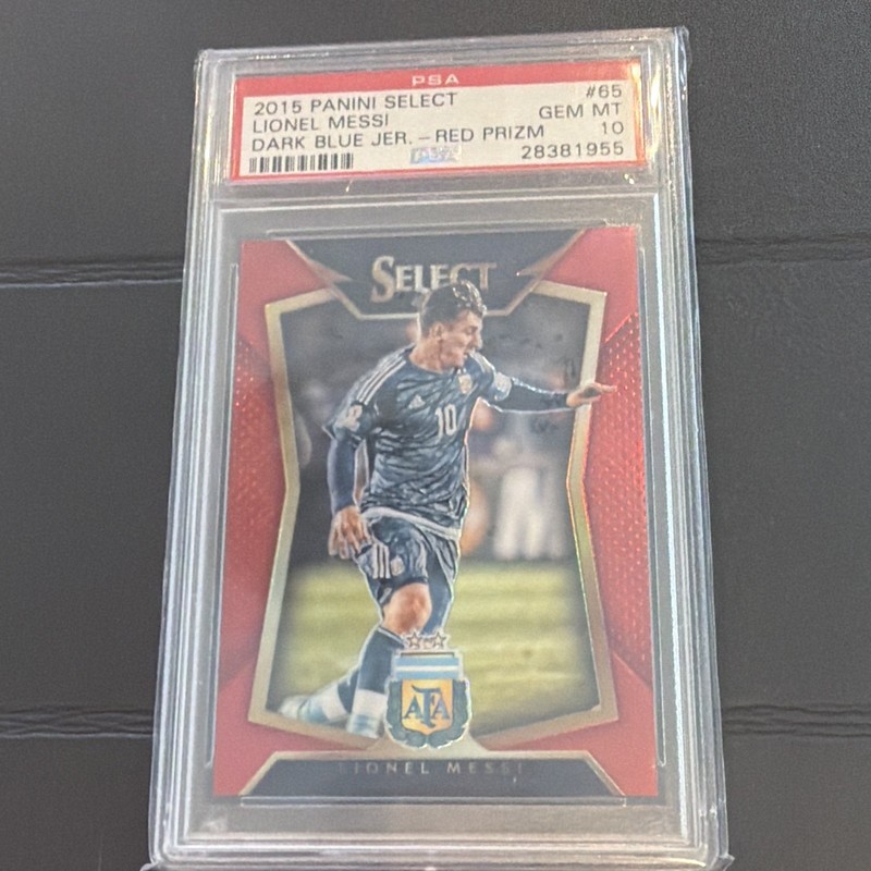 Panini 2015-16 Select Lionel Messi #65 Red Prizm /199 PSA 10 Argentina Soccer