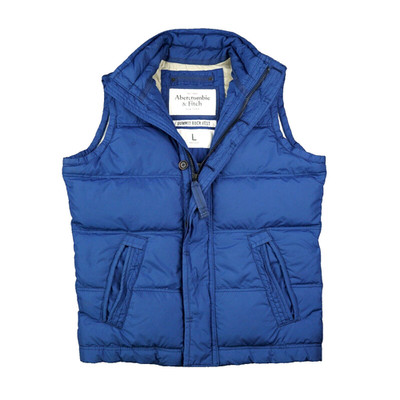 Abercrombie & Fitch Down Puffer Vest Mens Large Blue Summit Rock Vintage Y2K Jac