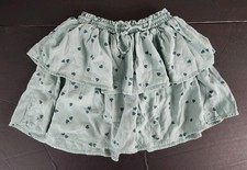 Cat  Jack Girl's Size Large L 10/12 Green Hearts Ruffled Mini Skirt 13 in 