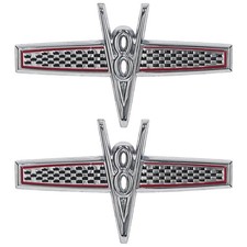 1963-64 Falcon Sprint Fender Emblems V8 Front Ornament Badge Lh Rh V-8 New 1963-64 Falcon Sprint Fender Emblems V8 Front Ornament Badge Lh Rh V-8 New