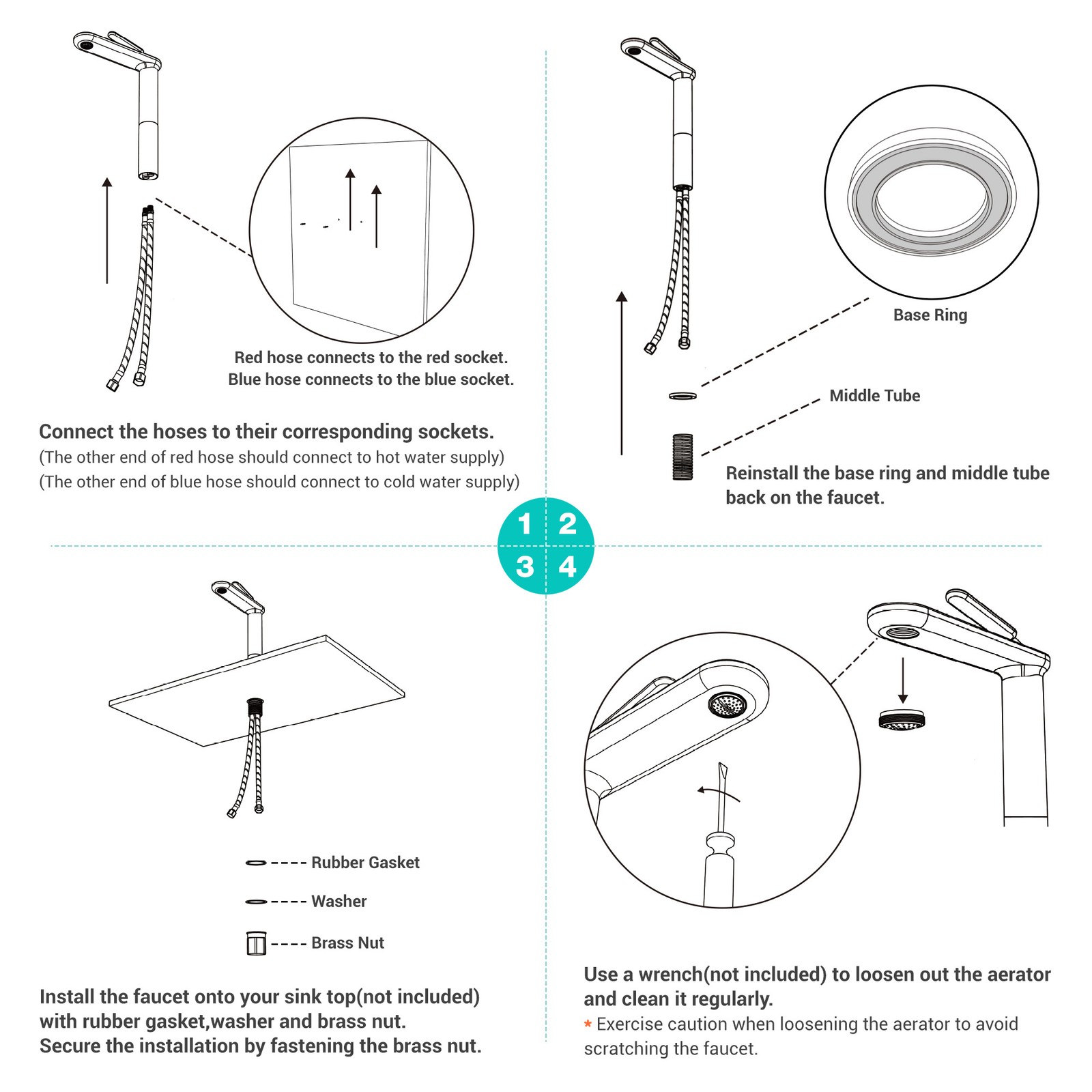 2 Pack Bathroom Sink Faucet Single Hole 1 Handle Lavatory Mixer Tap Matte Black