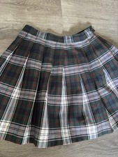 Vtg Tartan Watch Plaid Preppy Grunge Box Pleat Schoolgirl Skirt, Sz 14 Girls