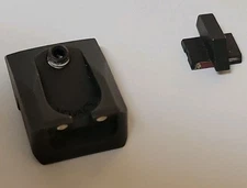 Novak's Rear Pistol Sight White Two Dot Plain Front Sight Set