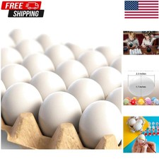 24 Pieces Hyper-Realistic White Wooden Eggs - 2 Dozen Fake Easter