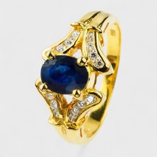 STUNNING BLUE SAPPHIRE 925 STERLING SILVER HANDMADE JEWELRY FINE RINGS SIZE 6