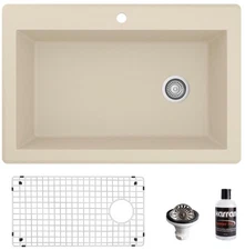 Karran USA QT-670-PK1 Quartz QT 33" Drop In Single Basin Quartz