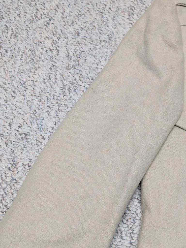 vintage OVERCOAT wool BELTED off-white 36 sherlock AMERICAN MALE slim XS image 12
