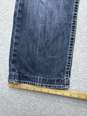 Big Star Pioneer Jeans Mens 36x28 Bootcut Blue Distressed Buckle