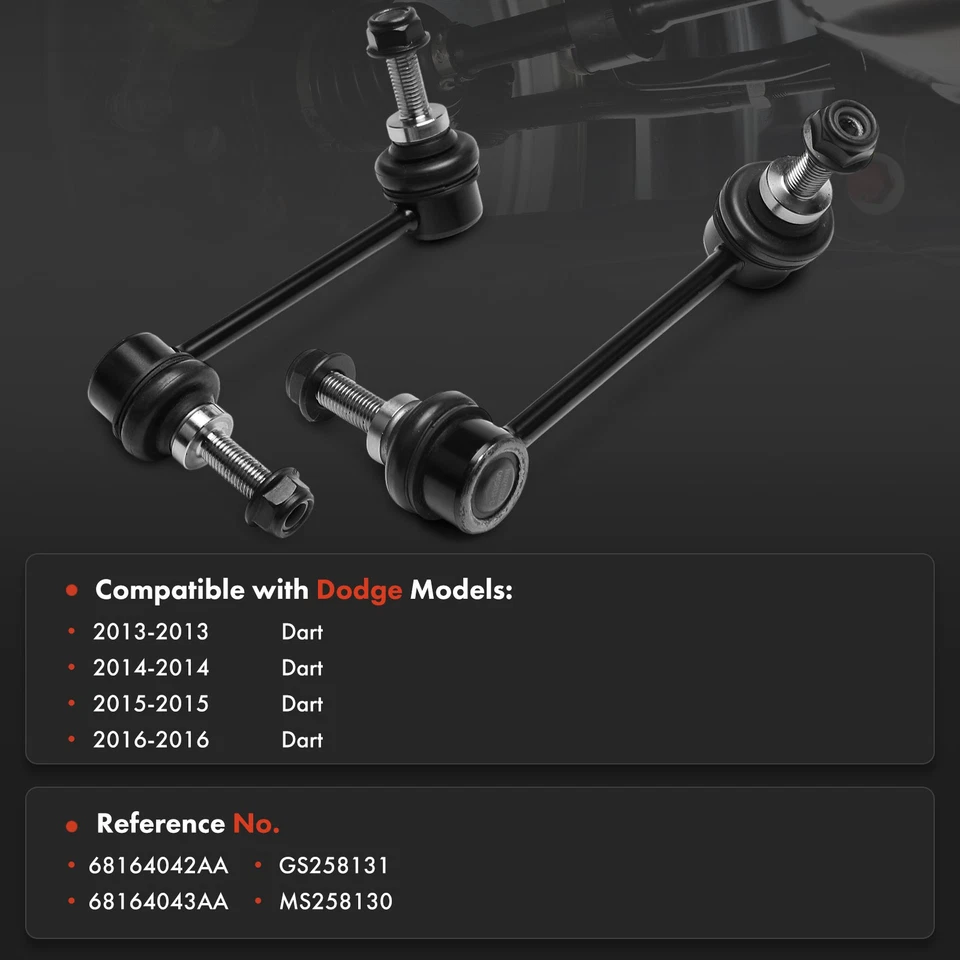 Kit de eslabones de barra estabilizadora de 2 piezas para Dodge Dart 2013 2014 2015 2016 lateral trasero 68164043AA Foto 2 de 4