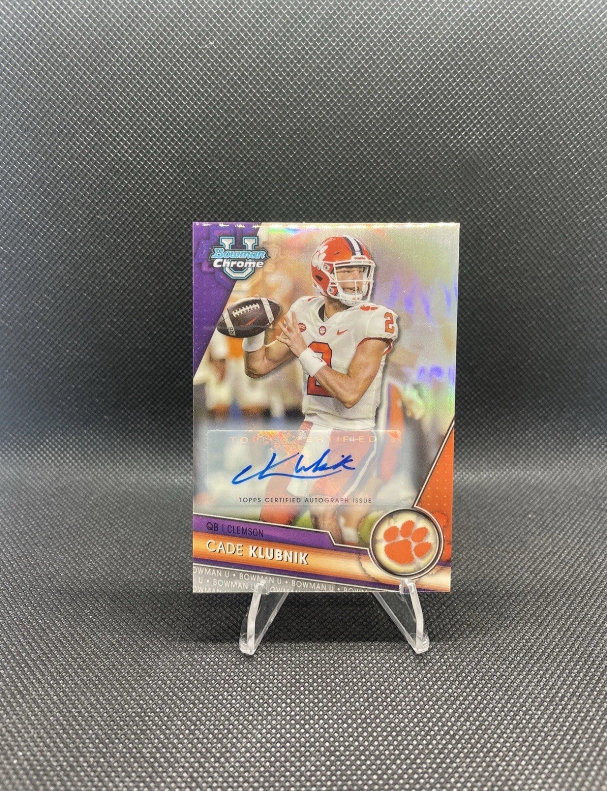 Cade Klubnik 2023 Bowman U Chrome Prospect Auto Refractor /499 RC #33