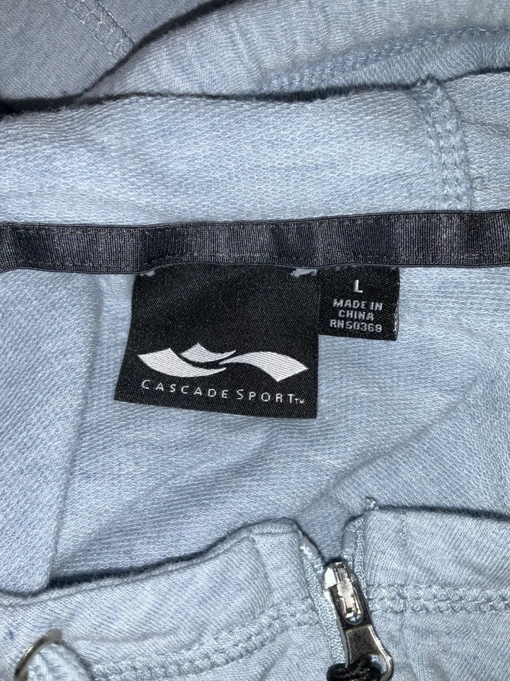 Sudadera con capucha Cascade Sport cremallera completa para mujer grande azul Foto 3 de 3