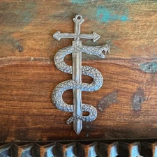 Sword & Snake Wall Art Haiti, Fair Trade Metal Sculpture Symbol of Strength