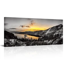 KREATIVE ARTS Large Canvas Prints Panorama of Lake Tahoe's sunrise over Emerald