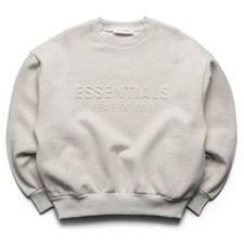 Size XL - Fear of God Essentials Embossed Classic Crewneck "Oatmeal Heather"