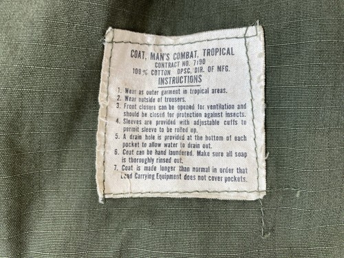 Vietnam Slant Pocket Rip-Stop Vintage US Army Medium Short Coat Jacket 9F89 - Picture 6 of 7