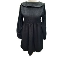 Asos Ladies Long sleeve winter black womens Round Neck Plus Size Dress 10-12-14