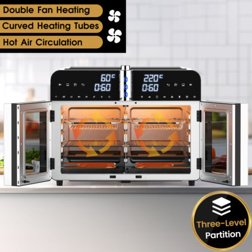 Convection Oven 40L Electric Cooker Dual Space Air Fryer Kitchen French Door - Picture 2 of 9