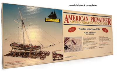 MODEL SHIPWAYS AMERICAN PRIVATEER 1/48 ARMED VIRGINIA SLOOP/ WITH BONUS CD's