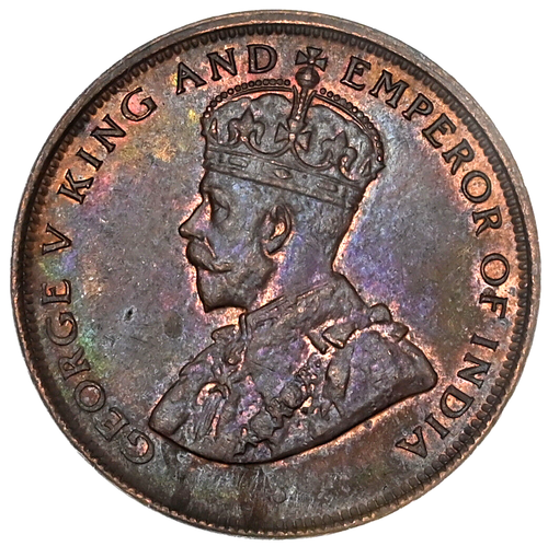CEYLON 1 Cent 1925 Copper Choice UNC George V