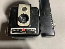 Vintage circa 1958 Kodak Brownie Hawkeye Camera With Flash Attachment