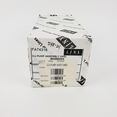 Linx FA74316 CIJ Pump Assembly for Continuous Ink Jet 6800 Printer, New!