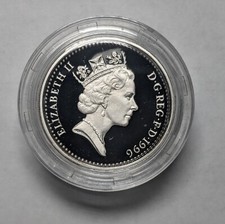 1996 Great Britain Silver PiedFort Proof 1 Pound 19 Grams .925 Mint Box COA