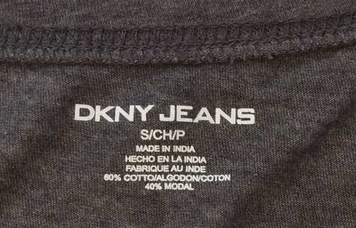 NEW DKNY Jeans Womens Sequin Shirt Top Gray Black S Thin Knit - Picture 4 of 9