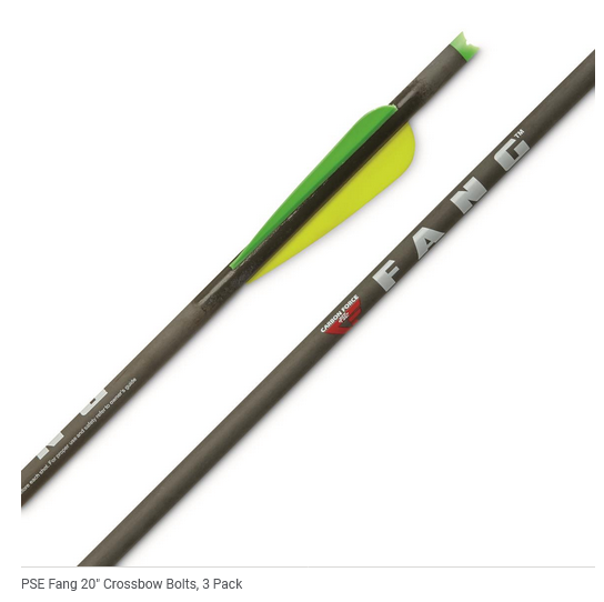 New Pse Fang Crossbow Carbon Arrows Bolts w / Moon Nock 3 Pack 20