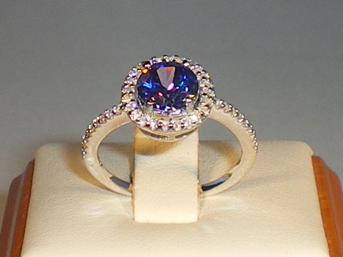 Anello Donna Argento Con Zirconi Viola E Tanzanite &ndash; Taglia 6.25 &ndash; Offerta 3x2