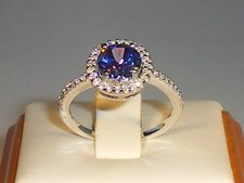 Donna argento 925 con tanzanite e zaffiro anello a grappolo