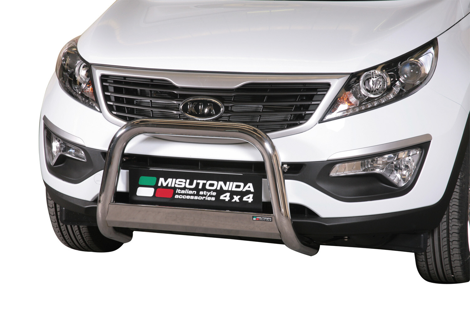 Pare-buffle premium en acier inoxydable poli pour Kia Sportage SL