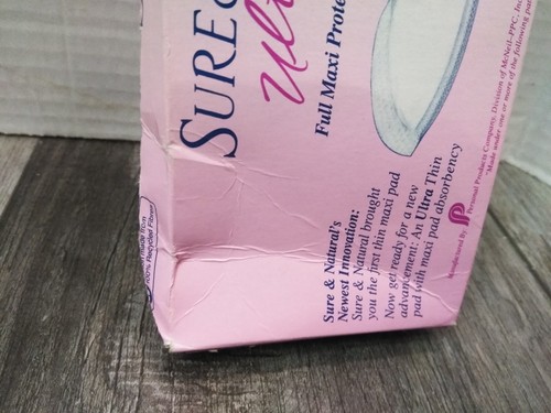 VTG. 1990 Sure & Natural (6) Regular Ultra thin Maxi Pads (Movie Prop) READ - Picture 4 of 6