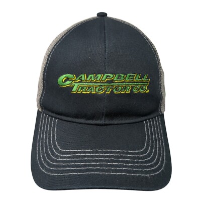 Campbell Tractor Co. Snapback Trucker Hat Black OS Adjustable Mesh John Deere