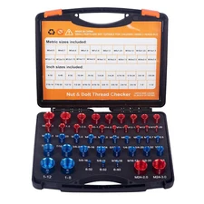 Nut and Bolt Thread Checker Kits Nut and Bolt Size Gauge Box Inch & Metric Size