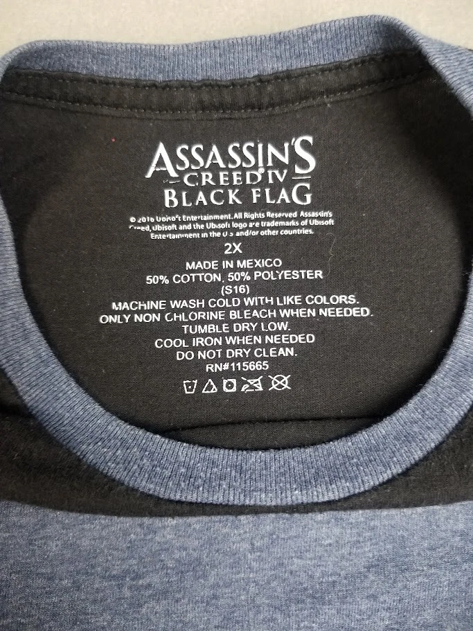 Assassins Creed IV Black Flag Shirt Womens 2X Promo Blue Long Sleeve Jackdraw - Image 4 of 4