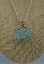 Aqua Sea Glass Pendant: Couch Shape P 27