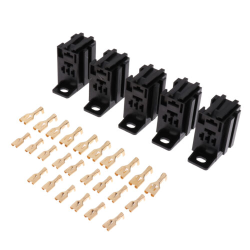5 Sets Automotive Relay Socket Micro 60AMP 5Pins with 25 Copper Terminals - Picture 5 of 12