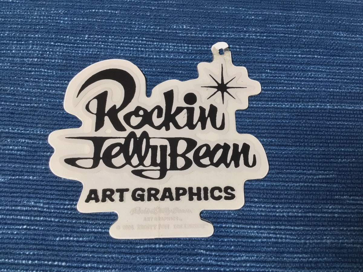 Vintage 2004 Rockin Jellybean Art Graphics Die Cut Logo Sticker